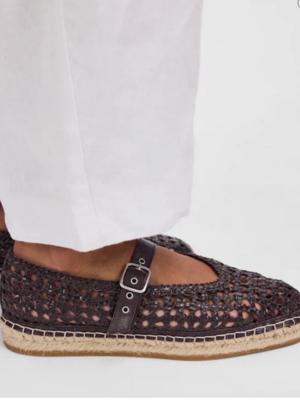 NIB • Madewell Remy Mary Jane Espareilles in Woven dark Carob - 6.5 - Picture 4 of 10